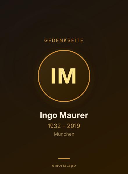 Gedenkportrait von Ingo Maurer