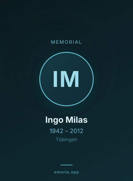 Memorial portrait of Ingo Milas