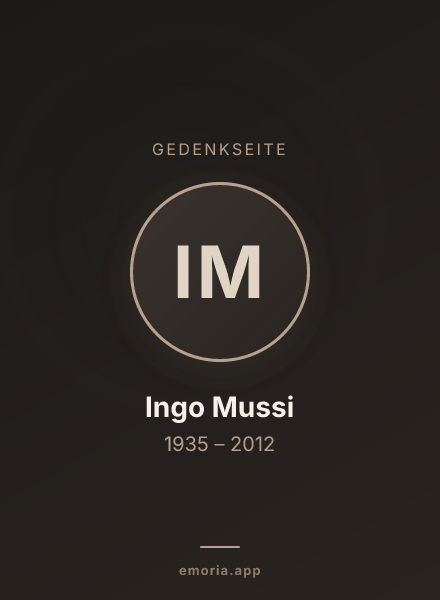 Gedenkportrait von Ingo Mussi