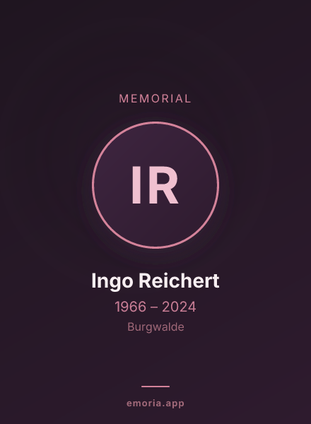Memorial portrait of Ingo Reichert