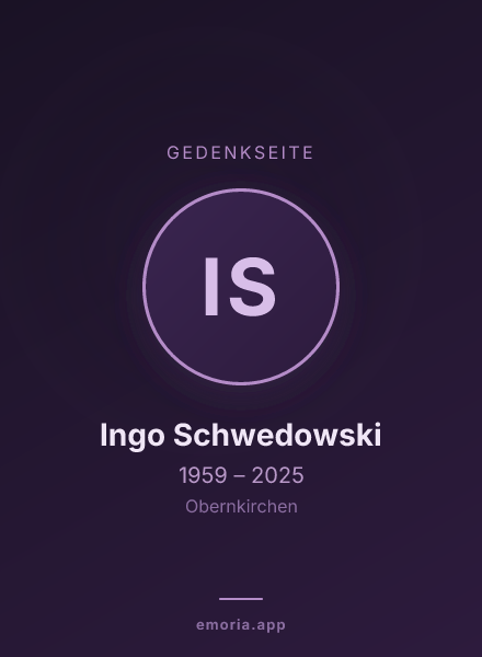 Gedenkportrait von Ingo Schwedowski