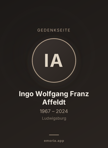 Gedenkportrait von Ingo Wolfgang Franz Affeldt