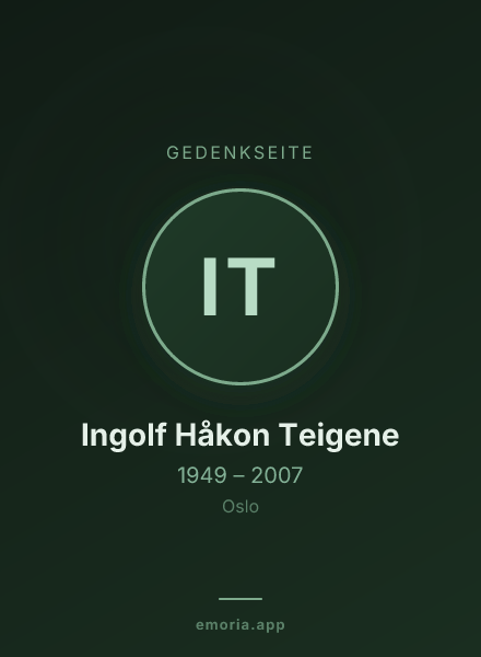 Gedenkportrait von Ingolf Håkon Teigene