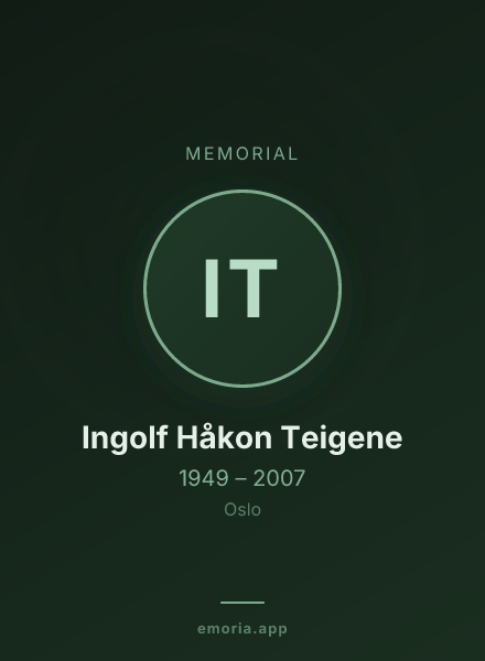Memorial portrait of Ingolf Håkon Teigene