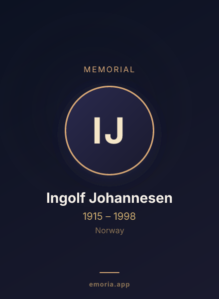 Memorial portrait of Ingolf Johannesen