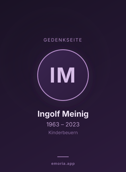 Gedenkportrait von Ingolf Meinig