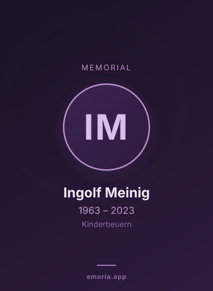 Memorial portrait of Ingolf Meinig