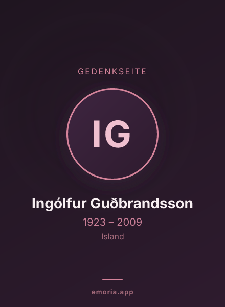 Gedenkportrait von Ingólfur Guðbrandsson