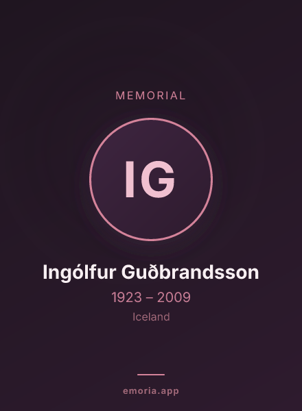 Memorial portrait of Ingólfur Guðbrandsson