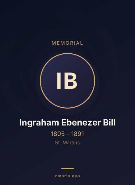 Memorial portrait of Ingraham Ebenezer Bill