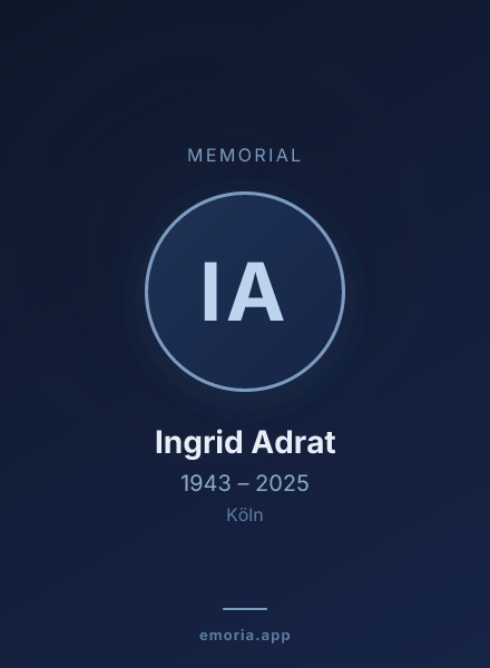 Memorial portrait of Ingrid Adrat