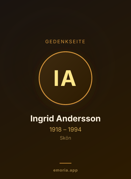 Gedenkportrait von Ingrid Andersson