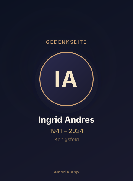 Gedenkportrait von Ingrid Andres