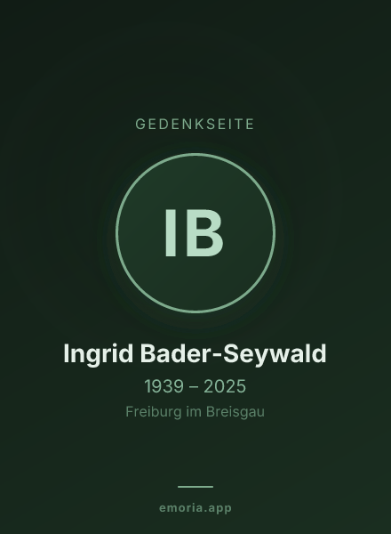 Gedenkportrait von Ingrid Bader-Seywald