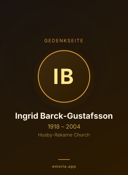 Gedenkportrait von Ingrid Barck-Gustafsson