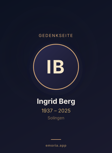 Gedenkportrait von Ingrid Berg