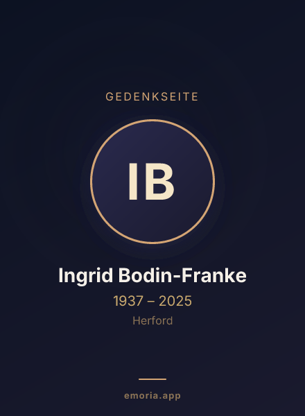 Gedenkportrait von Ingrid Bodin-Franke