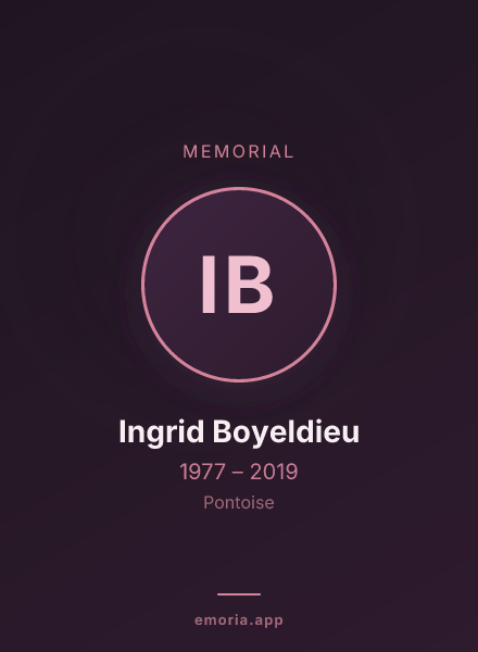 Memorial portrait of Ingrid Boyeldieu