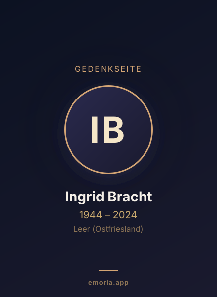 Gedenkportrait von Ingrid Bracht