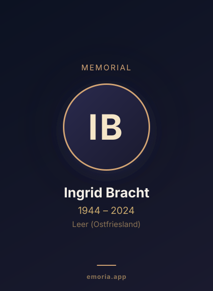 Memorial portrait of Ingrid Bracht