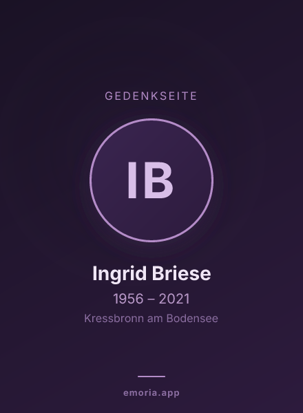 Gedenkportrait von Ingrid Briese