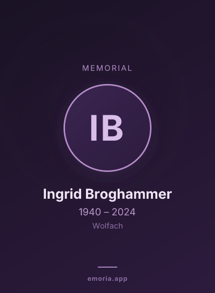 Memorial portrait of Ingrid Broghammer