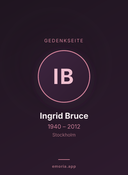 Gedenkportrait von Ingrid Bruce