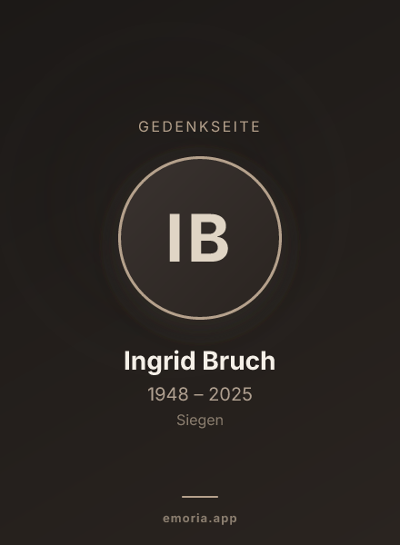 Gedenkportrait von Ingrid Bruch