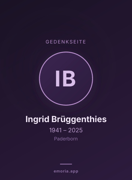 Gedenkportrait von Ingrid Brüggenthies