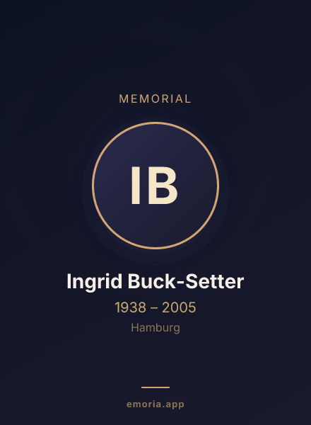 Memorial portrait of Ingrid Buck-Setter