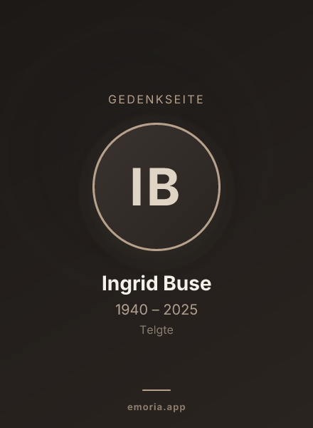 Gedenkportrait von Ingrid Buse