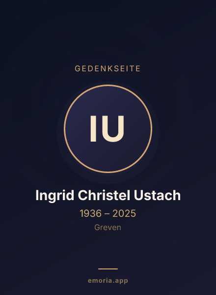 Gedenkportrait von Ingrid Christel Ustach
