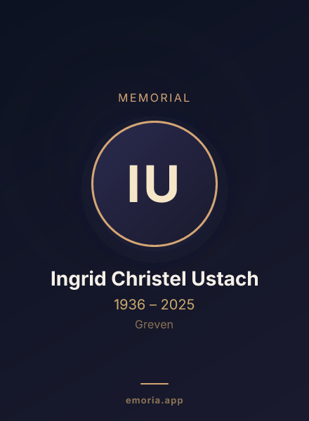 Memorial portrait of Ingrid Christel Ustach