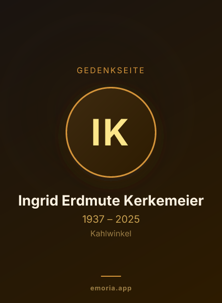 Gedenkportrait von Ingrid Erdmute Kerkemeier