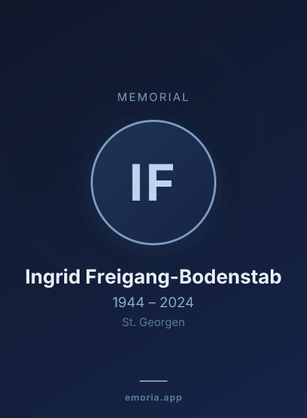 Memorial portrait of Ingrid Freigang-Bodenstab