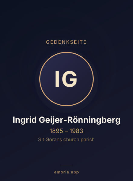 Gedenkportrait von Ingrid Geijer-Rönningberg