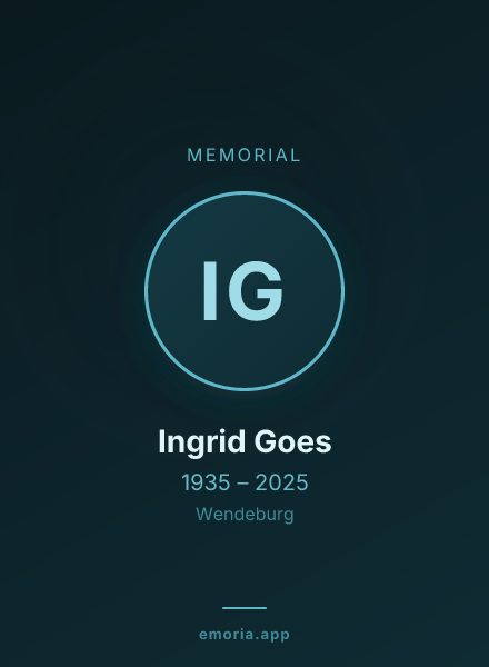 Memorial portrait of Ingrid Goes