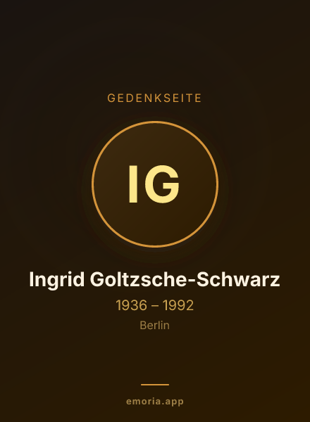 Gedenkportrait von Ingrid Goltzsche-Schwarz