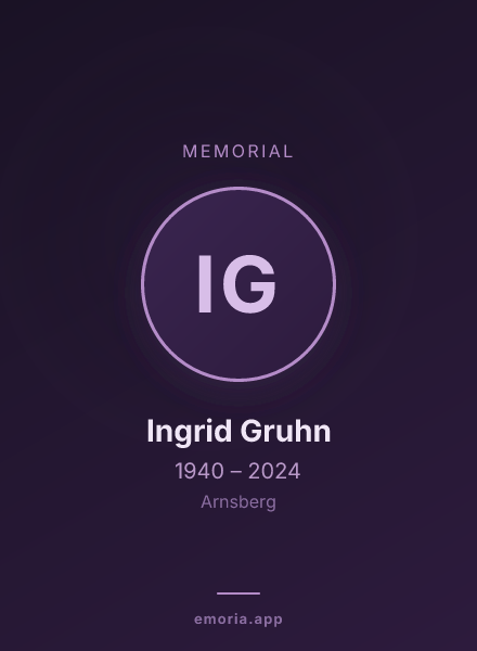 Memorial portrait of Ingrid Gruhn