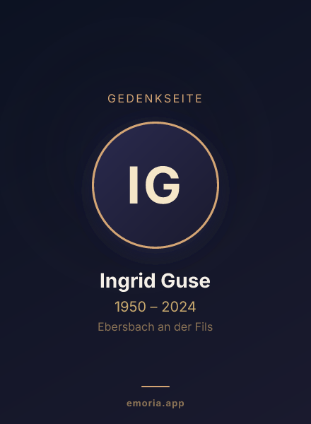 Gedenkportrait von Ingrid Guse