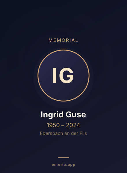 Memorial portrait of Ingrid Guse
