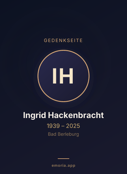 Gedenkportrait von Ingrid Hackenbracht