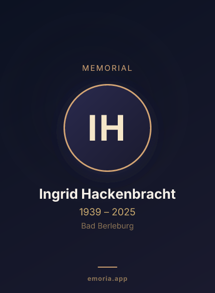 Memorial portrait of Ingrid Hackenbracht