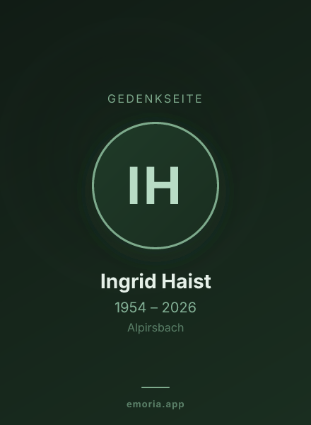 Gedenkportrait von Ingrid Haist