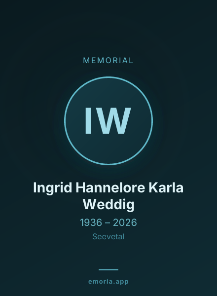 Memorial portrait of Ingrid Hannelore Karla Weddig