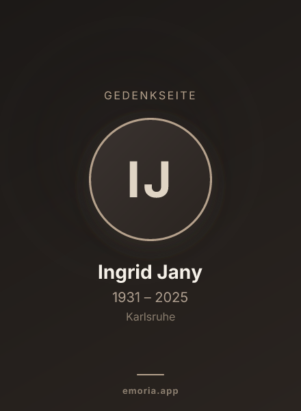 Gedenkportrait von Ingrid Jany