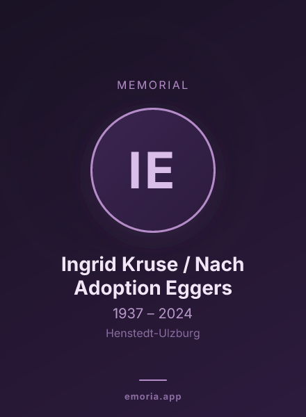 Memorial portrait of Ingrid Kruse / Nach Adoption Eggers
