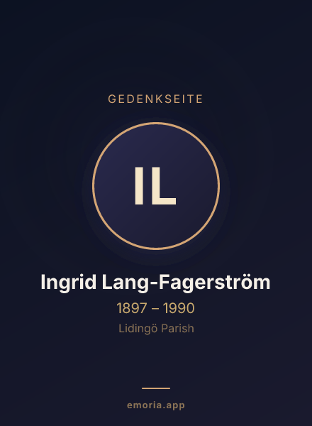 Gedenkportrait von Ingrid Lang-Fagerström