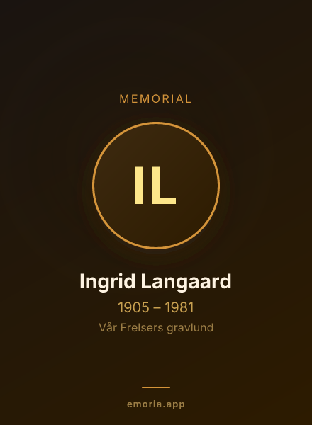 Memorial portrait of Ingrid Langaard