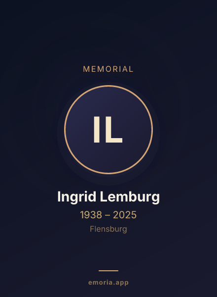 Memorial portrait of Ingrid Lemburg